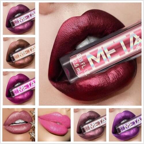 OWOSC 1pc Metallic Lip Gloss Pearlescent Non-stick Cup Lipgloss Waterproof Makeup Long-lasting Moisturizing Sexy Liquid Lipstick