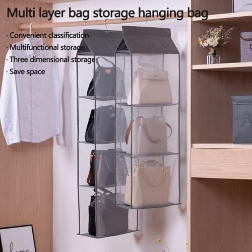 Household Hanging Storage Bag Handbag threes-dimensional Multi-layer Clothes Cabinet Hanging Bag Dust-proof Storage Bag