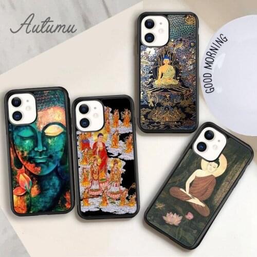 Retro Galactic Gautama Buddha Budha Phone Case for iPhone 11 12 Pro Max mini X XR XS SE 2020 5 6 7 8 Plus Galaxy S8 S9 S10 Cover