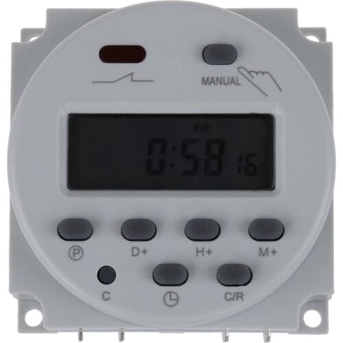 Digital LCD programmable timer switch 16A AC 220-240 White