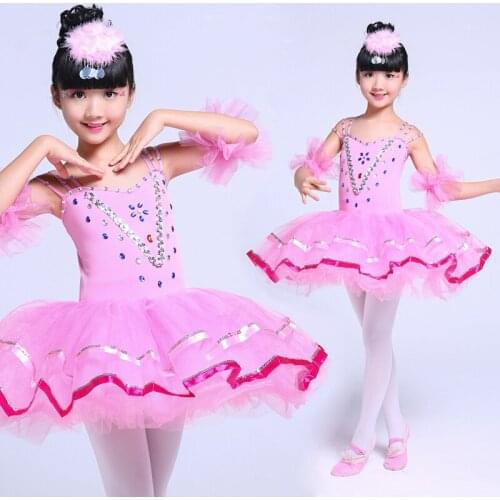 Children Ballet Tutu Dance Dress Professional Ballet Dancewear Dress For Girl White Feather Swan Lake dance Clothing Princess