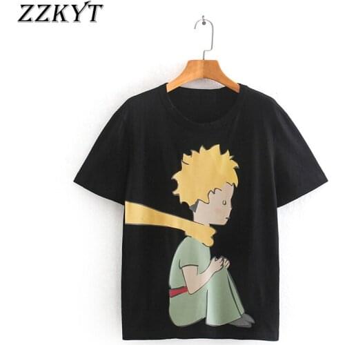 ZZKYT 2021 Summer Cartoon T Shirt Women Cute Casual Short Tops Tees Short Sleeve O-neck Female Casual Ladies T-Shirt