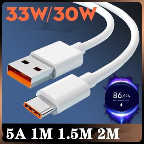 Xiaomi POCO X3 NFC Charger Cable 5A Fast For Xiaomi Remi note 9 pro MI 10 K30 POCO X3 NFC F2 PRO 9S Orange interface