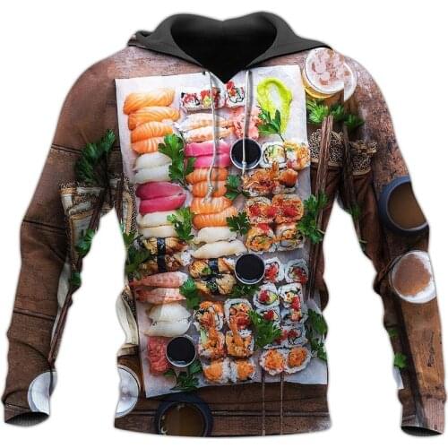 Beautiful pizza creative 3D printing zipper shirt casual Street hip hop Sweatshirt Hoodie---aaa