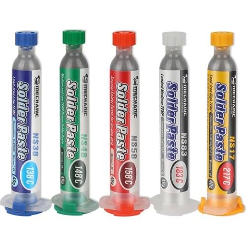 Mechanic NS Series Solder Paste Syringe Shape Welding Flux for PCB SMT BGA Reballing Phone IC Chip Motherboard Repair