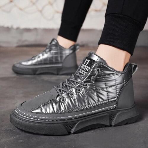 Winter Men Boots Waterproof Snow Boots Comfortable Sneakers Men Work Casual Shoes Non-slip Light Rubber Sole Walk Shoes Men