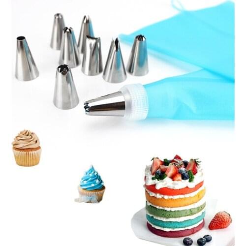 8/16/26Pcs Silicone Pastry Bag Tips DIY Icing Piping Cream Reusable Pastry Bags Stainless Steel Nozzle Set Cake Decorating Tools