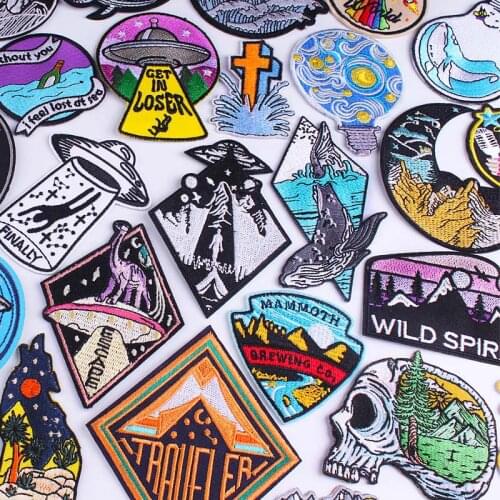 Prajna Mountain Patch Iron On Patches For Clothing Outdoor Embroidered Patches For Clothes Adventure/wilderness Patches Stripe