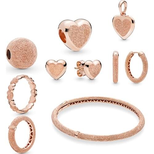 New Fashion Rose Matte Brilliance Series Suitable For Popular Style Bracelets And Necklaces Diy925 Sterling Silver Jewelry