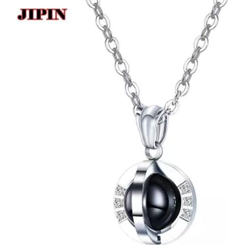 Stainless Steel Rotatable Ball Pendant Necklaces Christmas Gift For Couple Engagement Valentines day Birthday Gift Jewelry B0113