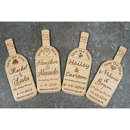 Custom Wood Save the Date,Personalized Engraved Save the Date,Save the Date Magnet,Personalize Wood Save the Date
