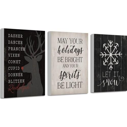 Let It Snow Decorative Christmas Wall Art Canvas Print Posters Canvas Paintings Canvas Prints Pictures Kids Room Wall Home Decor