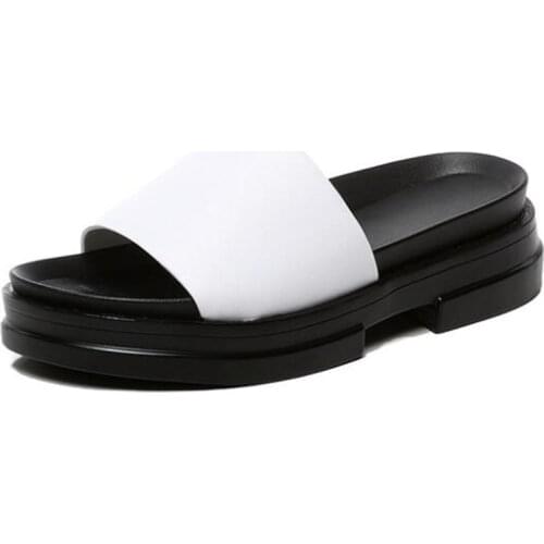 Hot Selling 2020 New Summer Thick Bottom High Heel Sandals Fashion Casual Beach Sandals Top Soft Cowhide Women Leather Silppers