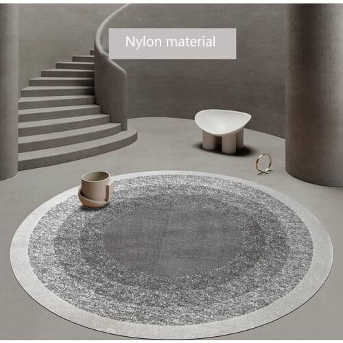 Grey Gradient Round Carpet Simple Modern Rug Carpet For Living Room Home Bedroom Decor Round Mat Thick Rug Floor Study Chair