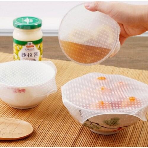 Silicone Bowl Covers Resuable Food Fresh Keeping Wrap Lid Sealed Stretch Cling Film Vacuum Bowl Food Wrap Kitchen Accessories