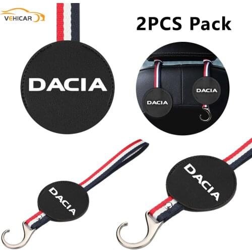 VEHICAR Car Seat Headrest Hook 2PCS Hanger for DACIA Storage Organizer Uiversal For Handbag Purse Coat Fit Vehicle Car SUV Type