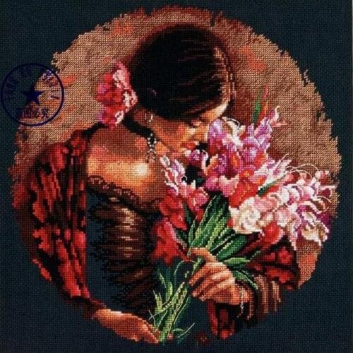 Top Quality premium lovely counted cross stitch kit Summer Fragrance girl and flower dim 35315, lady woman flower