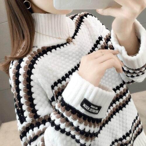 2020 Hot Sales Choker Factory Price Autumn Winter Women Sweater Pullover Fashion Long Sleeve Simier Coat