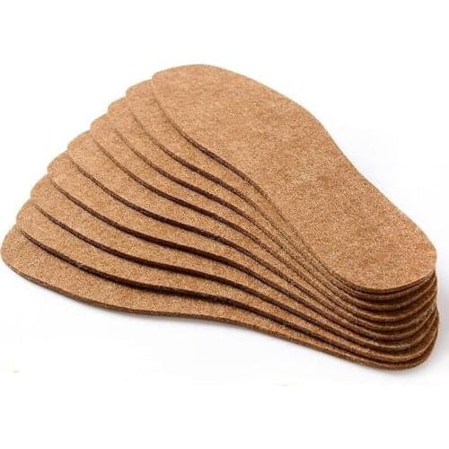 Winter Warm Insoles For Shoes Men Women Wool Felt Insole Pad Anti-foot Odor Sweat Breathable Shock Absorbing Shoe Insert Padding