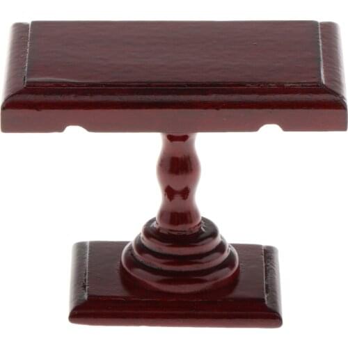 1:12 Dollhouse Mahogany Side Table Kids Role Play Parts Accessory Assembly