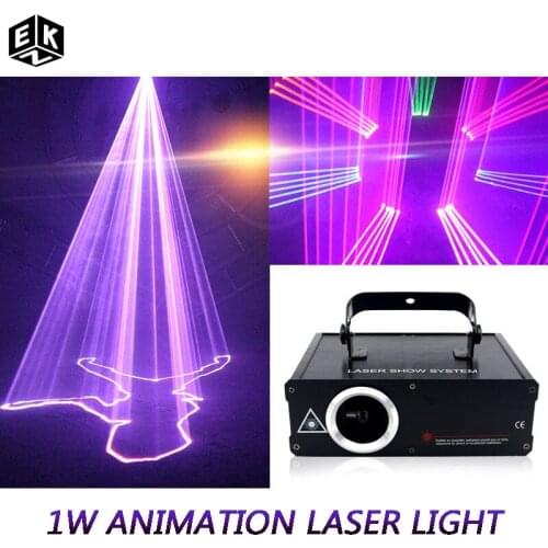 1W Animation Laser Light Laser Light Projector Disco DJ Laser Beam Line Scanner Projector RGB DMX512 Stage Lighting Effect