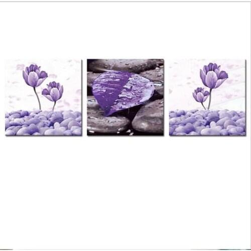 2017 Promotion Modern Purple Flower Painting Picture Cuadros Decoracion Canvas Art Wall Decor For Living Room No Frame