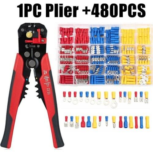 280/480/1200PCS Electrical Wire Connector Crimp Spade Butt Ring Fork Lugs Rolled Insulated Assorted Cable Terminals Set Kit