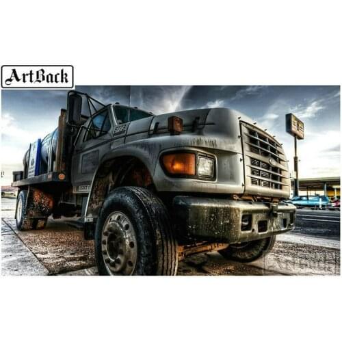 5d diy diamond painting truck full square drill 3d diamond embroidery mosaic cross stitch decoration home 40x70cm