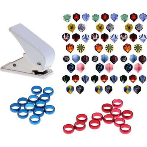 60 Pcs Dart Flights + Rectangular Hole Puncher +24pcs Spare O Rings Professional Standard Dart Flights Spare Gripper Ring