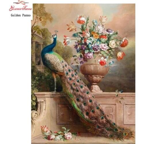 Diamond Painting Full Square 5D Diy Daimond Embroidery Diamant Mosaic Sale Displasy Broderie Diamant Peacock and flower 01