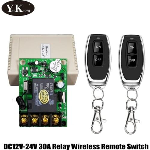 Motor Water pump RF Wireless Switch DC 12V 13V14V15V16V18V 24V 30A Relay RF Remote Switch ASK Smart Home Learning High-power