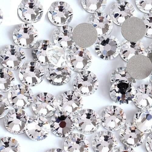 Glitter Strass Crystal Flat Back Non HotFix Nail art Rhinestone 3D Glass Nail Art Decorations Mix Rhinestone