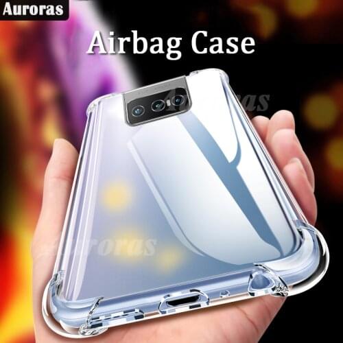 Auroras Case For Zenfone 8 Flip Soft Silicone Luxury Clear Transparent Airbag Cover For Asus Zenfone 7 Case