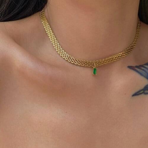 2021 Dazan Blackpink Black Girl Magic Bitcoin Necklace14k Snake Gold Cube Chain Roll Jewelry Trend For Women