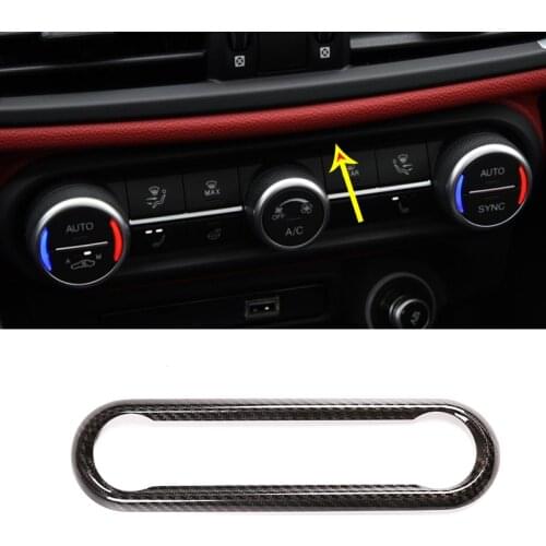 Real Carbon Fiber Air Conditioning Adjustment Decorative Frame for Alfa Romeo Giulia Stelvio 2020 Car Interior Accessories
