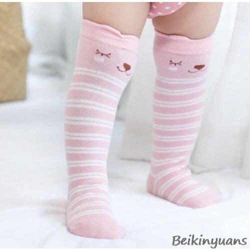 Childrens cartoon non-slip floor socks childrens cotton socks baby girl knee pads high to help warm toddler infant socks