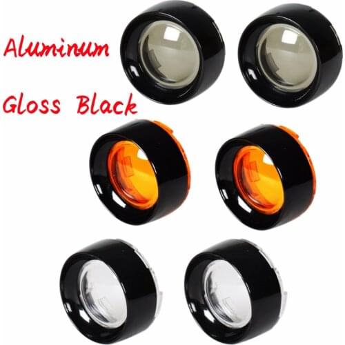 Gloss Black Aluminum Trim Ring Visor&Turn Signal Lens For Harley Dyna Touring Street Glide Softail Sportster 883 1200 Models