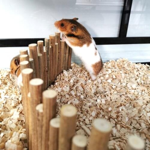 Hamster Wooden Fence Cage Landscaping Chew Molar Toy Small Cage Accessories Pet Supplies