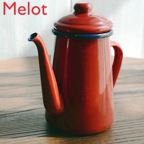 Japanese Pastoral Style Export Dot Thickened Enamel Coffee Pot Enamel Pot Kettle Oiler Cute Enamel Tea Pot