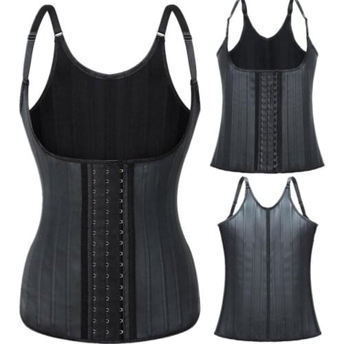 Womens Underbust Corset Waist Trainer Cincher Steel Boned Body Shaper Tummy Fat Burner Vest High Compression fajas corset