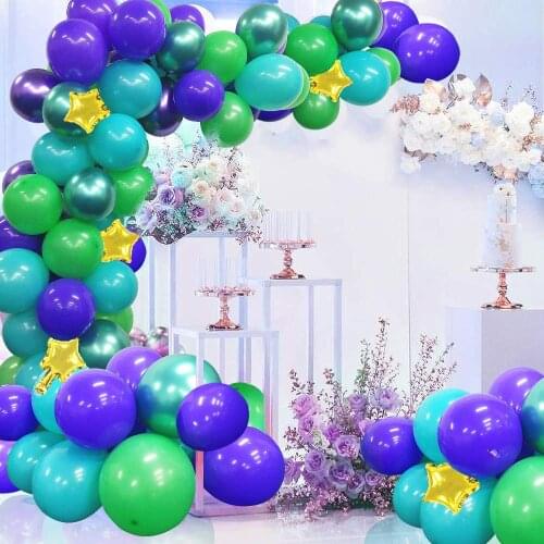 Mermaid Garland Balloons Purple and Green Balloons Mermaid Balloon Garland Arch kit for Girl Birthday Party Wedding Decorations