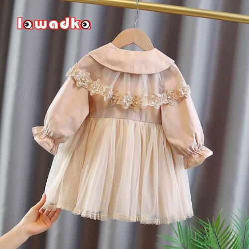 Lawadka Spring Autumn Baby Girl Trench Coat Cotton Lace Fashion Children Outerwear Long Sleeve Kids Clothes Windbreaker For Girl