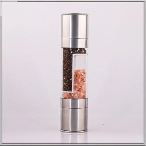 2 in 1 Pepper and Salt Grinder Mulitifunction Manual Seasoning Spice Mills with Ceramic Grinding Core Portable Camping Spice Jar