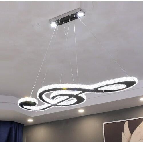 Music Symbol Crystal LED Chandelier Living room dining room bedroom study lamp Commercial establishments chandeliers