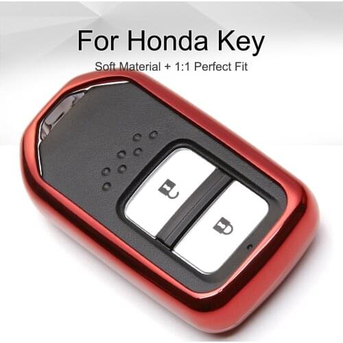 Soft TPU Car Key Cover Case for Honda Civic 2018 2019 4D CRV HRV Forza Accord 9 Fit Freed Vezel Jazz Key Ring Pendant Styling