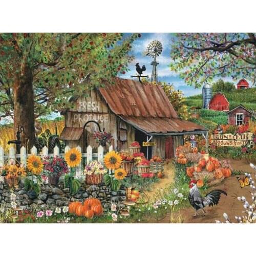 DIY Square Diamond Painting By Number Pattern Fresh Farm House Garden Diamond Embroidery Full 3D Cross Stitch Mosaic Bead Kits