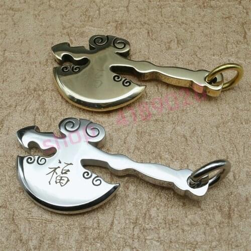 Stainless steel / brass, Small pendant of axe and kitchen knife, exquisite crafts, gifts, small pendant