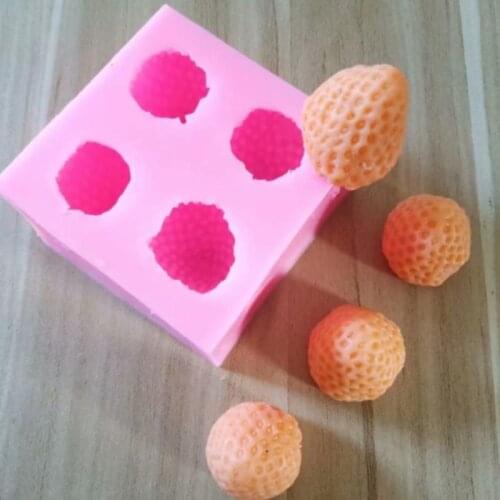 Latest 3D Strawberry Silicone Mold Handmade DIY Soap Mold Kitchen Cake Chocolate Decorative Silicone Mold Accessories