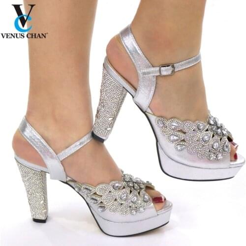 New Fashion Woman Peep Toe Square High Heels Ladies Sandals Shoes Nigerian Party Pumps Nigerian Women Party Pumps High Heels