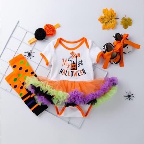 Baby Clothes Girl Outfit My First Halloween Girl Set For Newborns Girl 4Pcs Clothing Newborn Baby Clothes